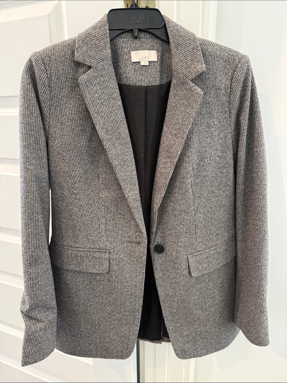LOFT Gray Slim Single-Button Blazer